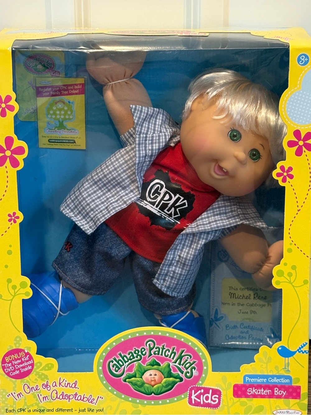 NEW IN BOX! Vintage Cabbage Patch Kids Boy Doll, Blond Skater Cabbage Patch Doll